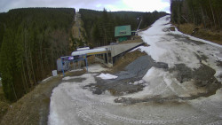 Modrá sjezdovka - dojezd k lanové dráze