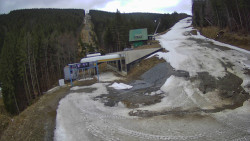 Modrá sjezdovka - dojezd k lanové dráze