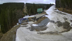 Modrá sjezdovka - dojezd k lanové dráze