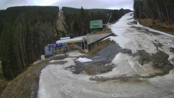 Modrá sjezdovka - dojezd k lanové dráze