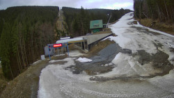 Modrá sjezdovka - dojezd k lanové dráze