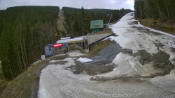 Modrá sjezdovka - dojezd k lanové dráze