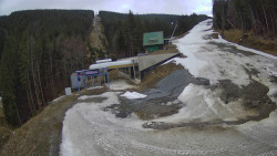 Modrá sjezdovka - dojezd k lanové dráze