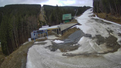 Modrá sjezdovka - dojezd k lanové dráze