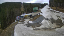 Modrá sjezdovka - dojezd k lanové dráze