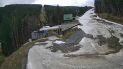 Modrá sjezdovka - dojezd k lanové dráze