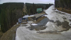 Modrá sjezdovka - dojezd k lanové dráze