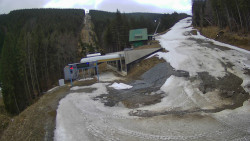 Modrá sjezdovka - dojezd k lanové dráze