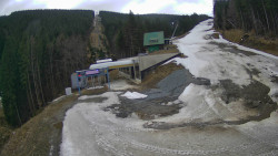 Modrá sjezdovka - dojezd k lanové dráze