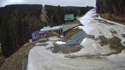 Modrá sjezdovka - dojezd k lanové dráze