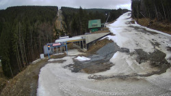 Modrá sjezdovka - dojezd k lanové dráze