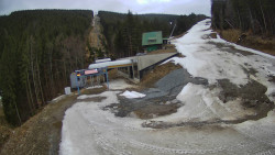 Modrá sjezdovka - dojezd k lanové dráze