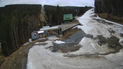 Modrá sjezdovka - dojezd k lanové dráze