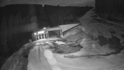 Modrá sjezdovka - dojezd k lanové dráze