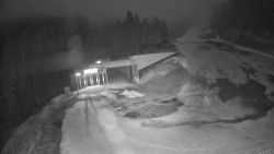 Modrá sjezdovka - dojezd k lanové dráze