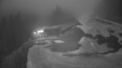 Modrá sjezdovka - dojezd k lanové dráze