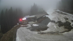 Modrá sjezdovka - dojezd k lanové dráze