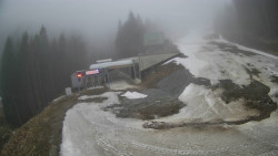 Modrá sjezdovka - dojezd k lanové dráze