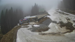 Modrá sjezdovka - dojezd k lanové dráze