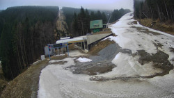 Modrá sjezdovka - dojezd k lanové dráze