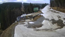 Modrá sjezdovka - dojezd k lanové dráze