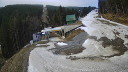 Modrá sjezdovka - dojezd k lanové dráze