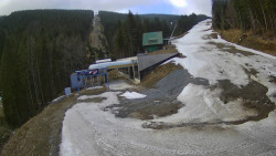 Modrá sjezdovka - dojezd k lanové dráze