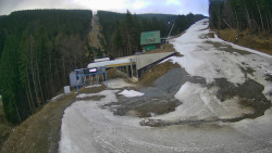 Modrá sjezdovka - dojezd k lanové dráze