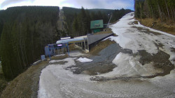 Modrá sjezdovka - dojezd k lanové dráze