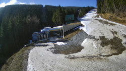 Modrá sjezdovka - dojezd k lanové dráze