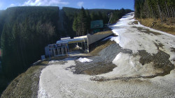 Modrá sjezdovka - dojezd k lanové dráze