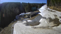 Modrá sjezdovka - dojezd k lanové dráze