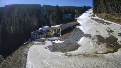 Modrá sjezdovka - dojezd k lanové dráze