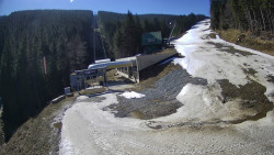 Modrá sjezdovka - dojezd k lanové dráze