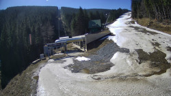 Modrá sjezdovka - dojezd k lanové dráze