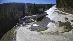 Modrá sjezdovka - dojezd k lanové dráze