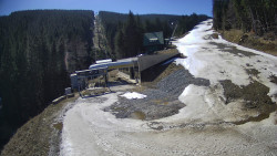 Modrá sjezdovka - dojezd k lanové dráze