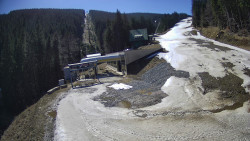 Modrá sjezdovka - dojezd k lanové dráze