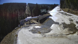 Modrá sjezdovka - dojezd k lanové dráze