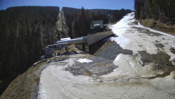 Modrá sjezdovka - dojezd k lanové dráze