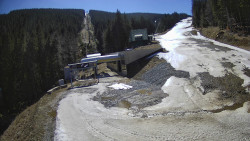 Modrá sjezdovka - dojezd k lanové dráze