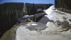 Modrá sjezdovka - dojezd k lanové dráze