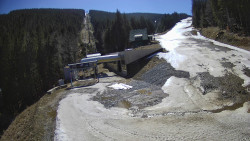 Modrá sjezdovka - dojezd k lanové dráze