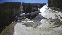 Modrá sjezdovka - dojezd k lanové dráze