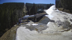 Modrá sjezdovka - dojezd k lanové dráze