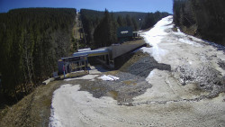 Modrá sjezdovka - dojezd k lanové dráze