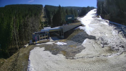 Modrá sjezdovka - dojezd k lanové dráze