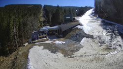 Modrá sjezdovka - dojezd k lanové dráze