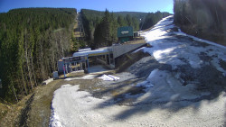 Modrá sjezdovka - dojezd k lanové dráze