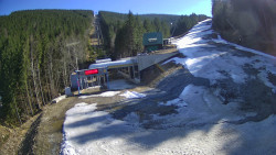 Modrá sjezdovka - dojezd k lanové dráze